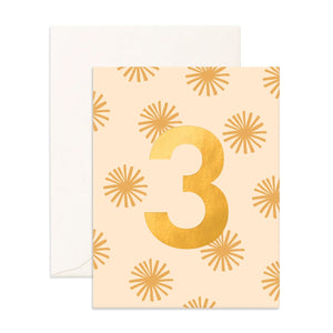 No. 3 Party Greeting Card - Fox & Fallow