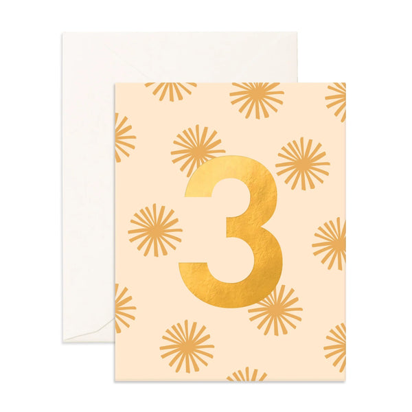 No. 3 Party Greeting Card - Fox & Fallow