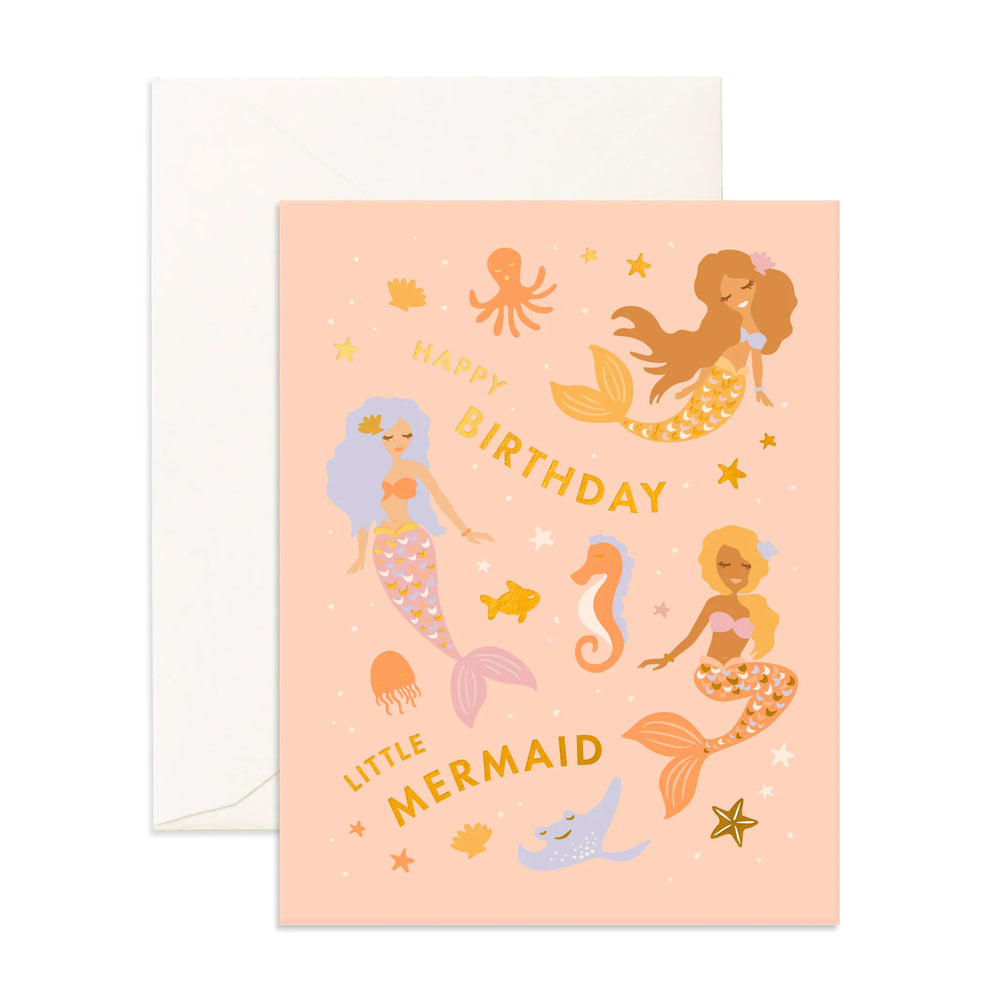 Birthday Little Mermaid Greeting Card - Fox & Fallow