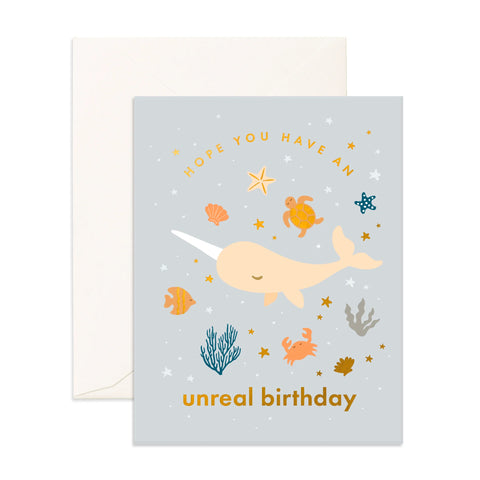Birthday Narwhal Greeting Card - Fox & Fallow