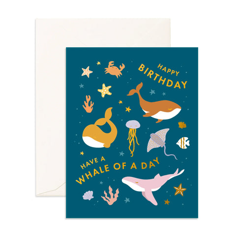 Whale of a Day Greeting Card - Fox & Fallow
