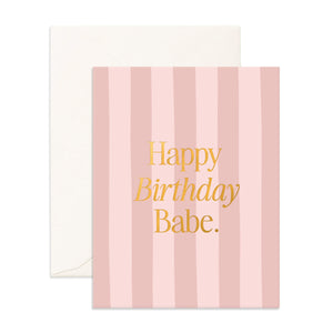 Birthday Babe Rose Stripe Greeting Card - Fox & Fallow
