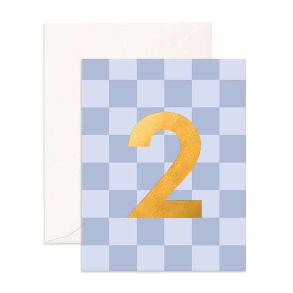 No. 2 Denim Check Greeting Card - Fox & Fallow