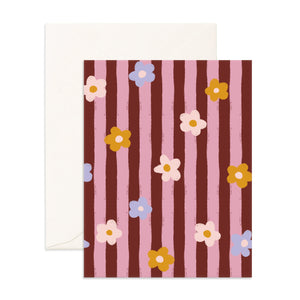 Daisy Stripe Greeting Card - Fox & Fallow