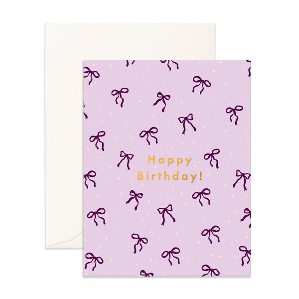 Birthday Violet Ribbons Greeting Card - Fox & Fallow