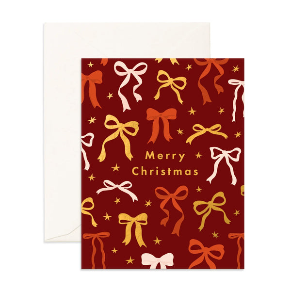 Merry Christmas Bows Greeting Card - Fox & Fallow