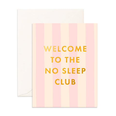 No Sleep Club Peony Stripe Greeting Card - Fox & Fallow