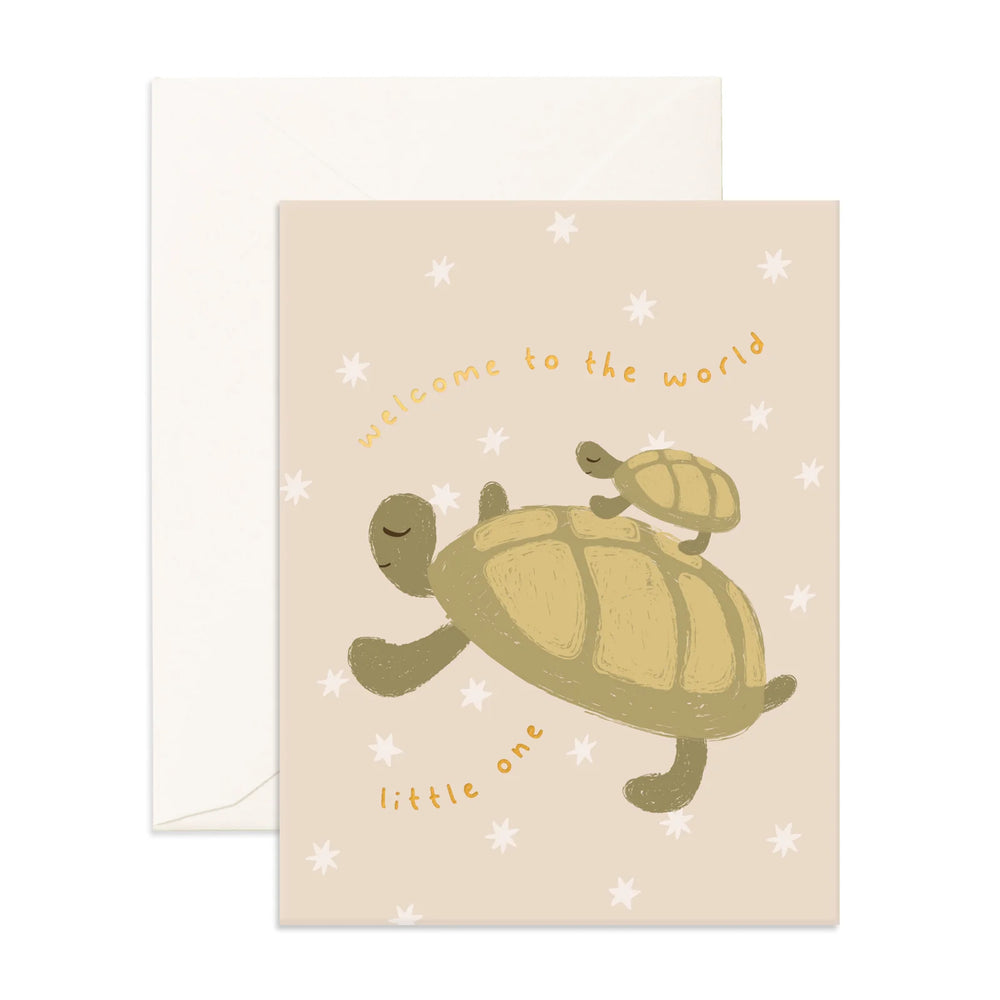 Welcome Little One Turtle Greeting Card - Fox & Fallow