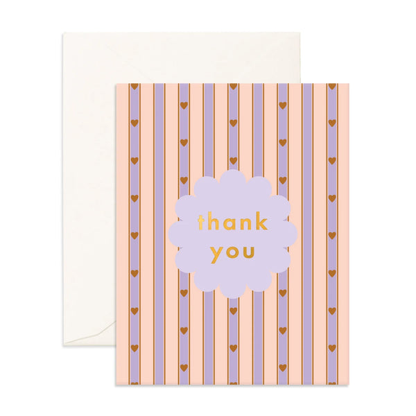 Thank You Petal Stripe Greeting Card - Fox & Fallow