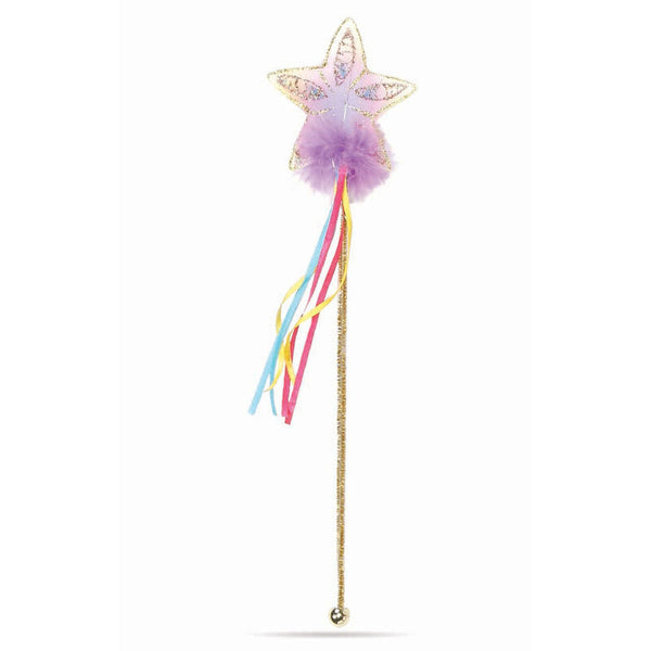 Multi Pastel and Gold Glitter Rainbow Wand - Great Pretenders