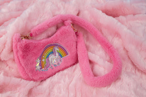 Pink Rainbow Cuddle Crossbody Purse - Great Pretenders
