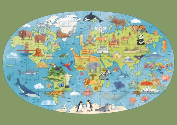 Glow-in-the-Dark Night & Day Puzzle & Book Set - Earth - Sassi
