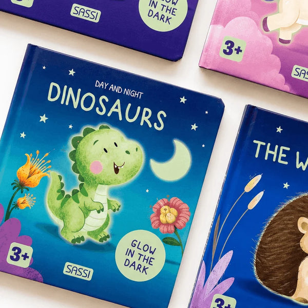 Board Book - Glow-In-The-Dark - Dinosaurs - Sassi