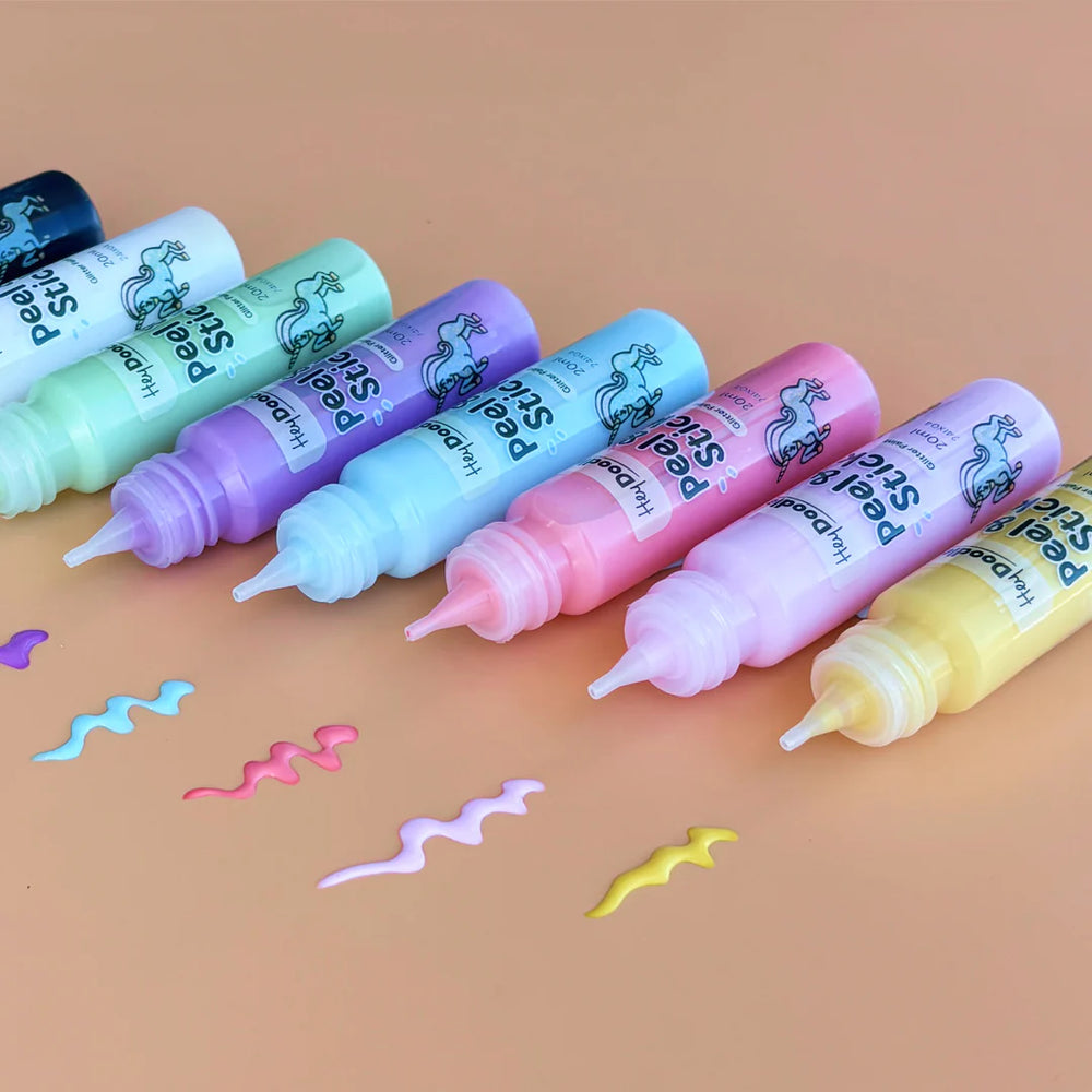 Peel & Stick Glitter Paint- Easy Peel and Stickable Colours - Hey Doodle