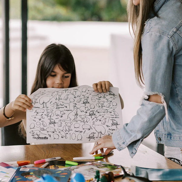 Aussie Animals Classic Colouring & Doodle Mat - Hey Doodle