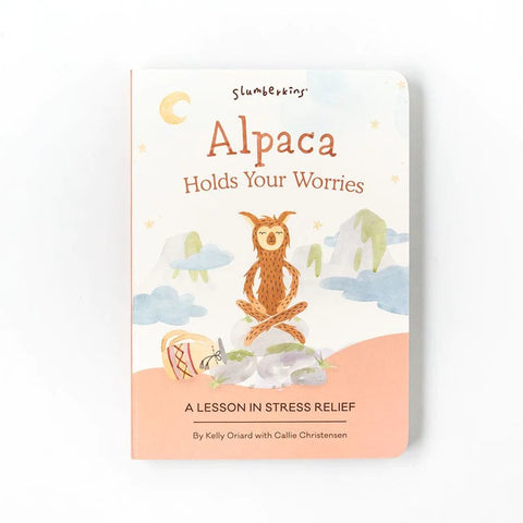 Alpaca Holds Your Worries Board Book - Slumberkins