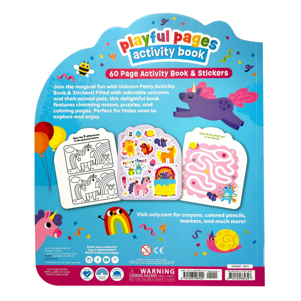 Playful Pages Activity Book – Unicorn Party - Ooly