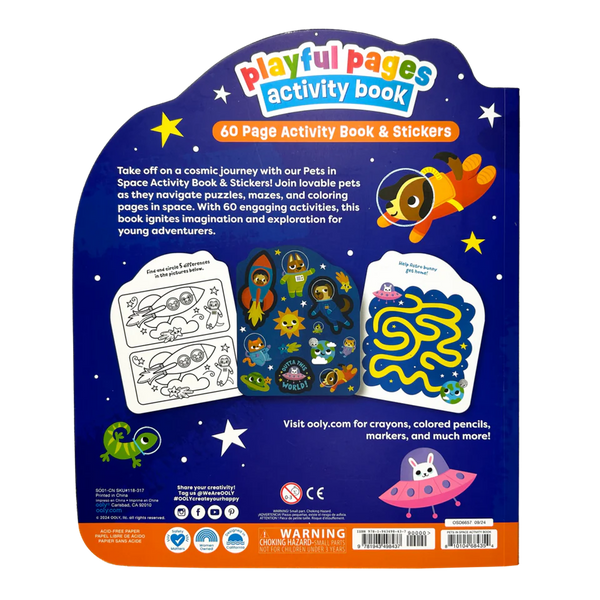 Playful Pages Activity Book – Pets in Space - Ooly