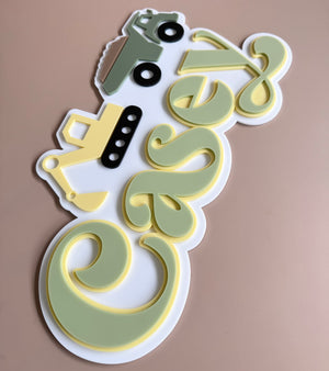 Custom Name Sign Detailed | Layered acrylic name plaque - Diggers - Luma Light