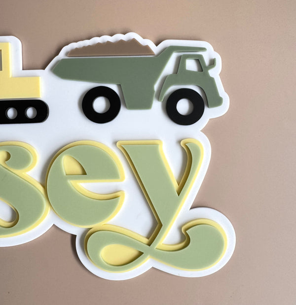 Custom Name Sign Detailed | Layered acrylic name plaque - Diggers - Luma Light