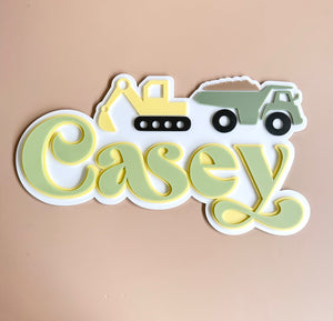 Custom Name Sign Detailed | Layered acrylic name plaque - Diggers - Luma Light