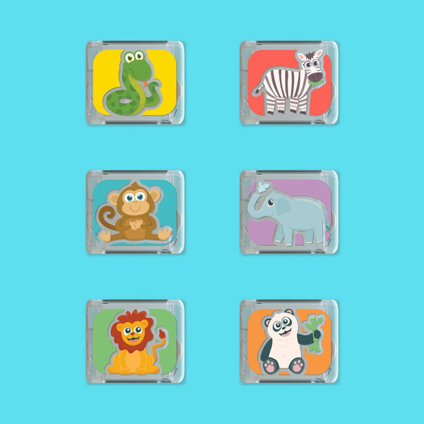 Limited Edition Light-Up Cubes, 6-Pack Zoo Animals - GLO Pals