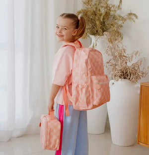Peach Check Backpack - Fox & Fallow