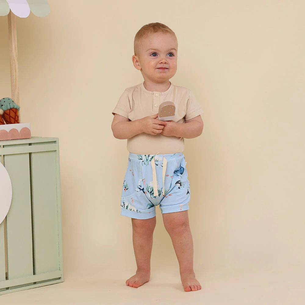 Blue Ocean Organic Shorts - Snuggle Hunny
