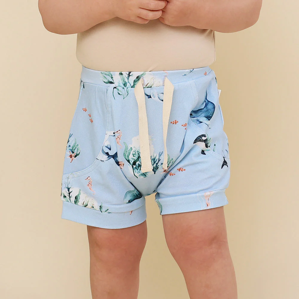 Blue Ocean Organic Shorts - Snuggle Hunny