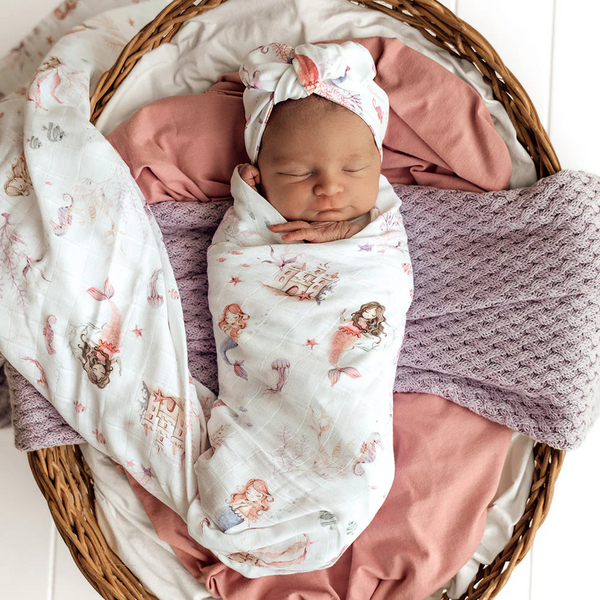 Mermaid Organic Muslin Wrap - Snuggle Hunny