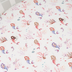 Mermaid Organic Bassinet Sheet / Change Pad Cover - Snuggle Hunny