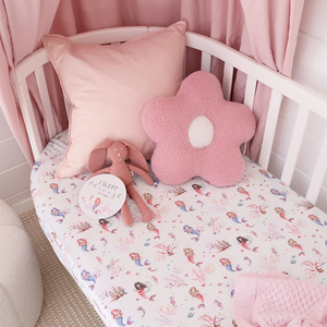 Mermaid Organic Fitted Cot Sheet - Snuggle Hunny