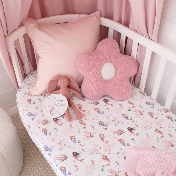 Mermaid Organic Fitted Cot Sheet - Snuggle Hunny