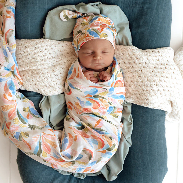 Summer Palm Organic Muslin Wrap - Snuggle Hunny