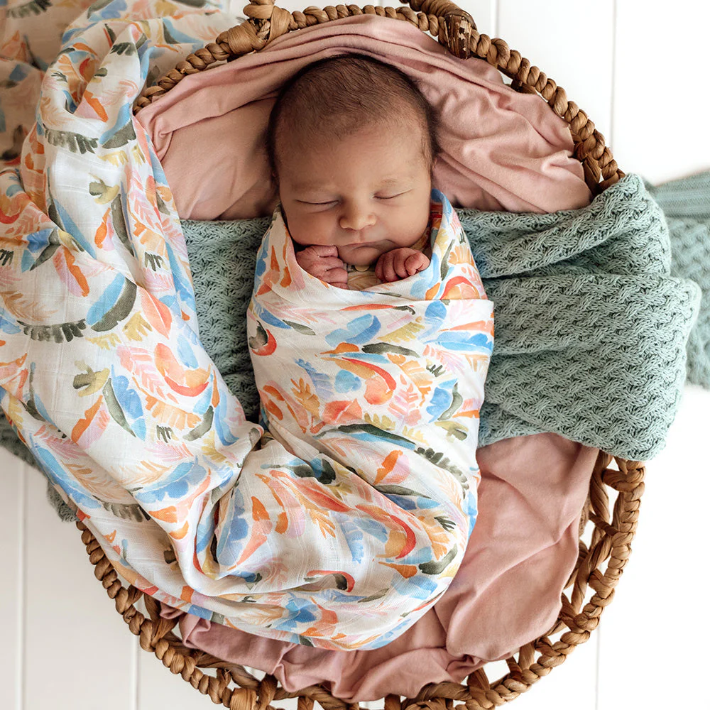 Summer Palm Organic Muslin Wrap - Snuggle Hunny