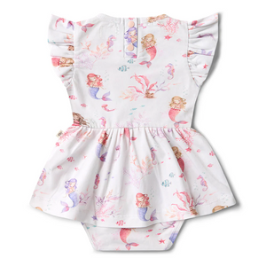 Mermaid Short Sleeve Organic Dress - Snuggle Hunny