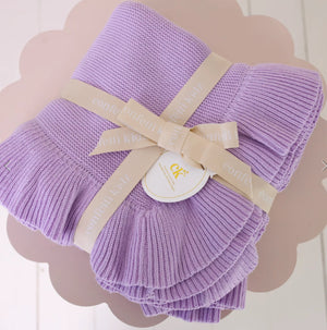Frilly Knit Blanket | Lilac - Confetti Kidz