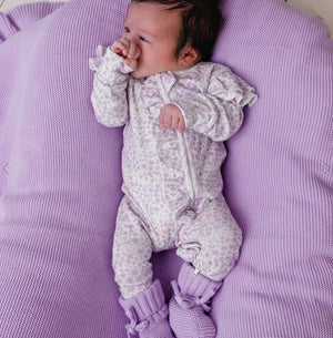 Frilly Knit Blanket | Lilac - Confetti Kidz