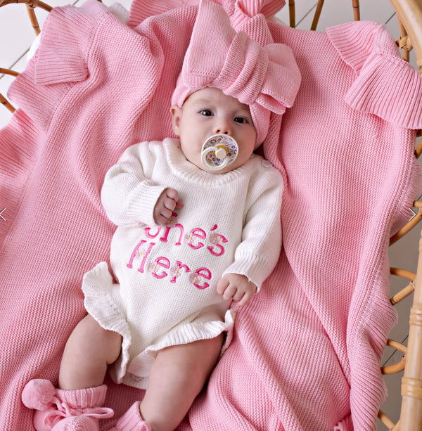 Frilly Knit Blanket | Cotton Candy - Confetti Kidz