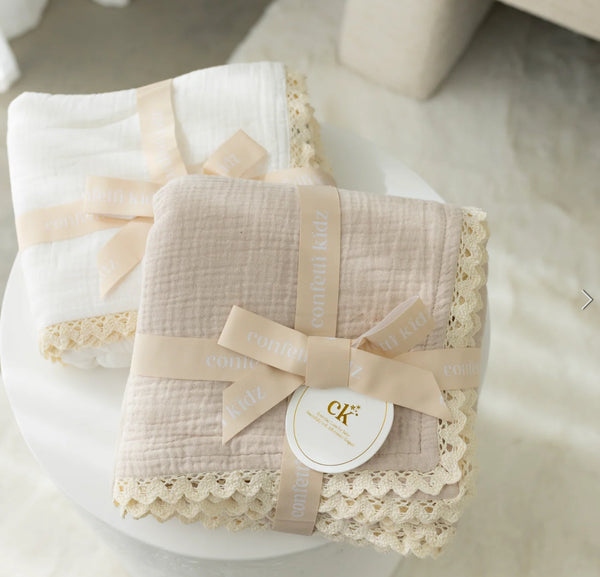 Classic Muslin Blanket - Oatmeal - Confetti Kidz