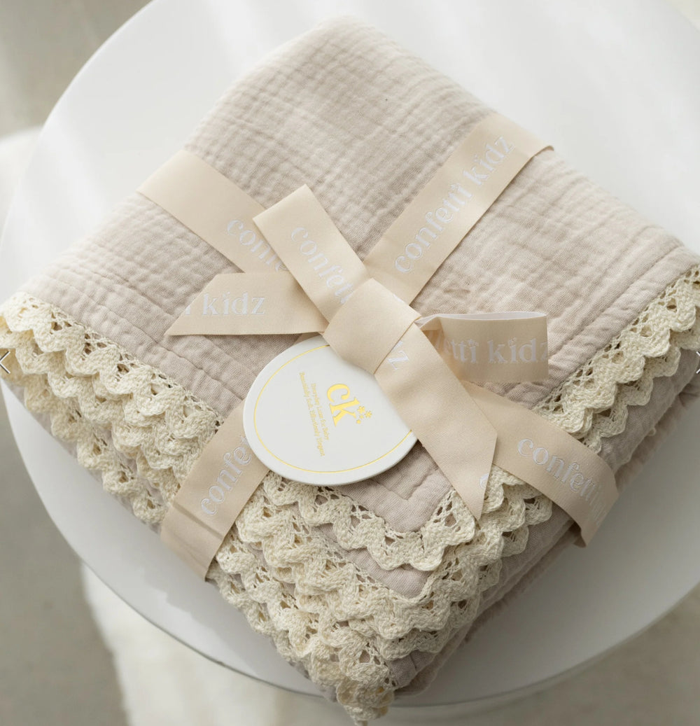 Classic Muslin Blanket - Oatmeal - Confetti Kidz