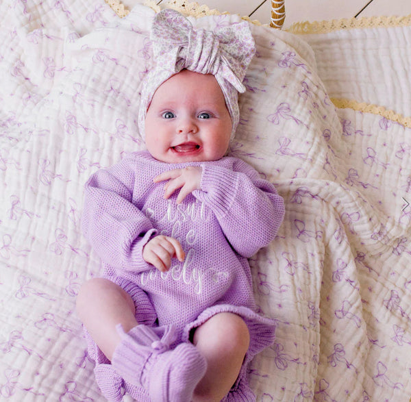 Oversized Knit Top Knot Garden Florals - Confetti Kidz