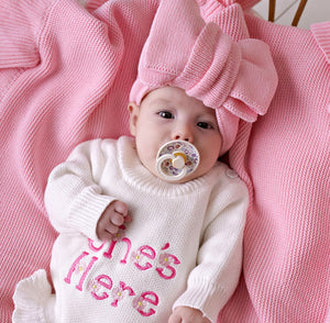 Oversized Knit Top Knot Cotton Candy - Confetti Kidz