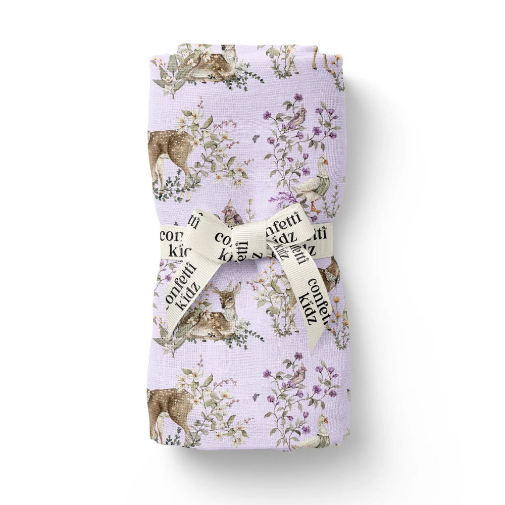 Enchanted Gardens - Organic Muslin Swaddle- Confetti Kidz