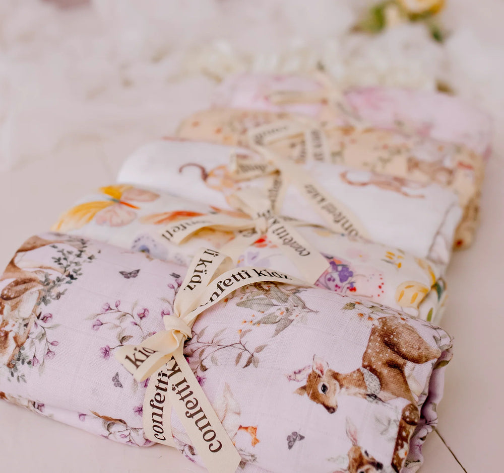 Enchanted Gardens - Organic Muslin Swaddle- Confetti Kidz