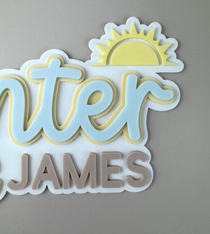 Custom Name Sign Detailed | Layered acrylic name plaque - Beach - Luma Light