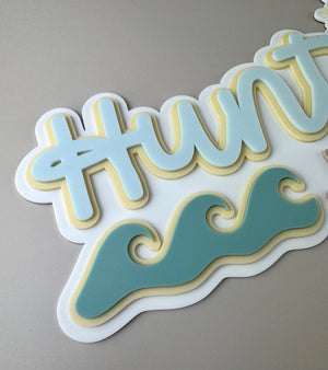 Custom Name Sign Detailed | Layered acrylic name plaque - Beach - Luma Light