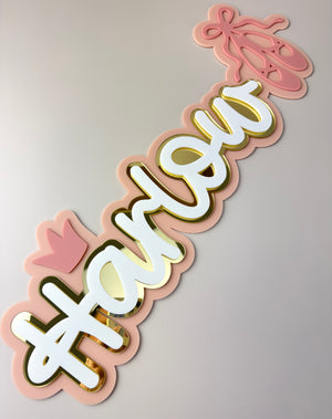 Custom Name Sign Detailed | Layered acrylic name plaque - Ballet - Luma Light