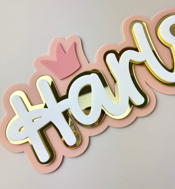 Custom Name Sign Detailed | Layered acrylic name plaque - Ballet - Luma Light