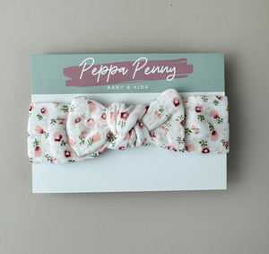 Cotton Bow Headband - Floral - Peppa Penny